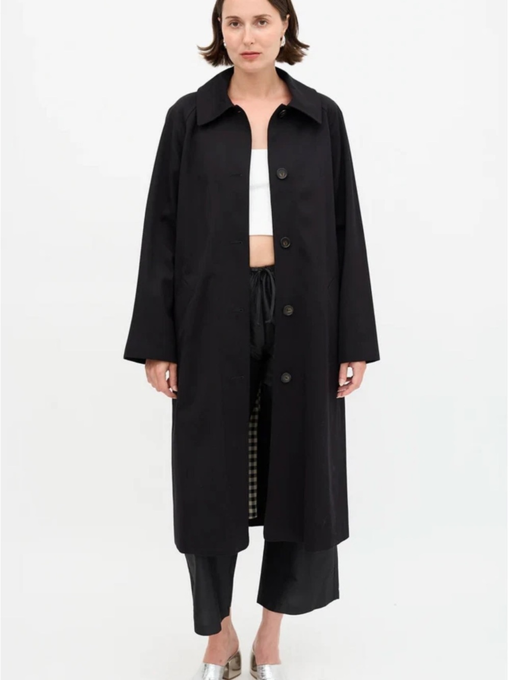 BRAND NEW BLACK LIGHT WEIGHT TRENCH COAT